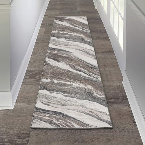 Image of LUXE WEAVERS Lagos Collection 7983 Abstract Grey 2x7 Art Deco Area Rug