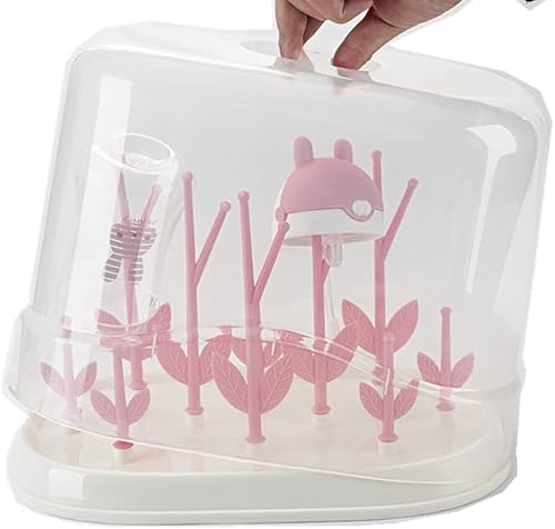 Gorgerous Estante de secado de biberones con bandeja, estante de drenaje desmontable para tazas de agua, soporte para secadora de botellas de alta