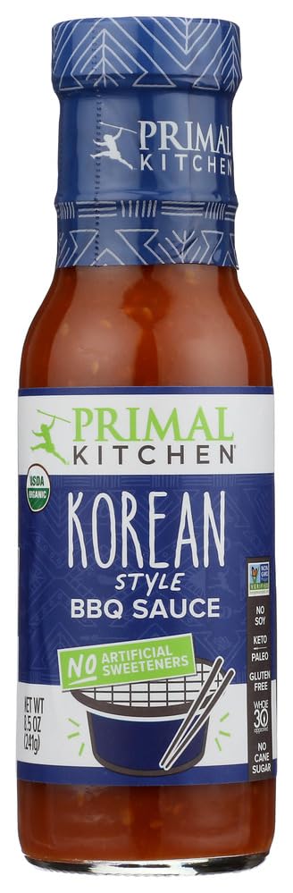 Primal Kitchen Korean Style BBQ Sauce, Whole30, No Artificial Sweeteners, Keto & Paleo Friendly, USDA Certified Organic, Gluten Free & Non-GMO, 8.5 Ounce (Pack of 6)