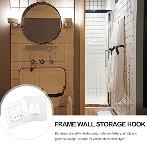 Caxusd L32Y917Q09TR9EB 12 Sets Snap Button Key Holders Keychain Hook Kitchen Wall Rack Dual-Sided Hooks Wall-Mounted Hooks Clothes Hangers Wall Hooks Wall Mount Clothes Rack Hat Wall Hanger Door Acrylic thumb #1
