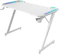Mesa Gamer SuperFrame Epic RGB, Com Suporte Para Headset e Copo, Branco, SF-TB-EP11060WF RGB