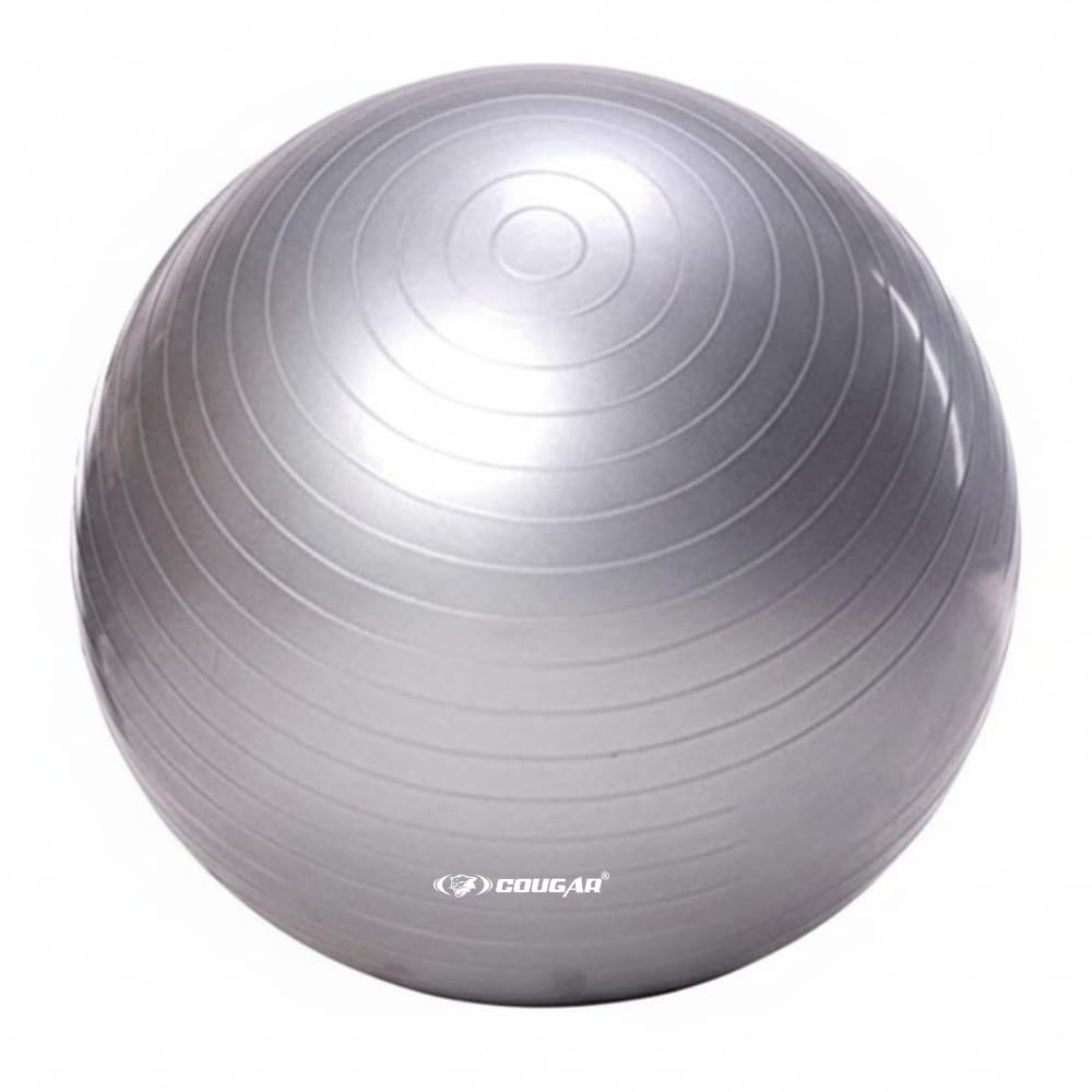 COUGAR Anti Burst Gym Ball/Swiss Birthing Stability Ball for Workout & Fitness/Yoga Ball with Foot Pump for Men/Women (105 cm)