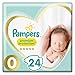 Pampers Couches Premium Protection Taille 0 (1,5-2,5 kg) notre N°1 pour la protection des peaux sensibles, Aide à protéger le ventre délicat de votre nouveau-né, 48 Couches (2 x 24)