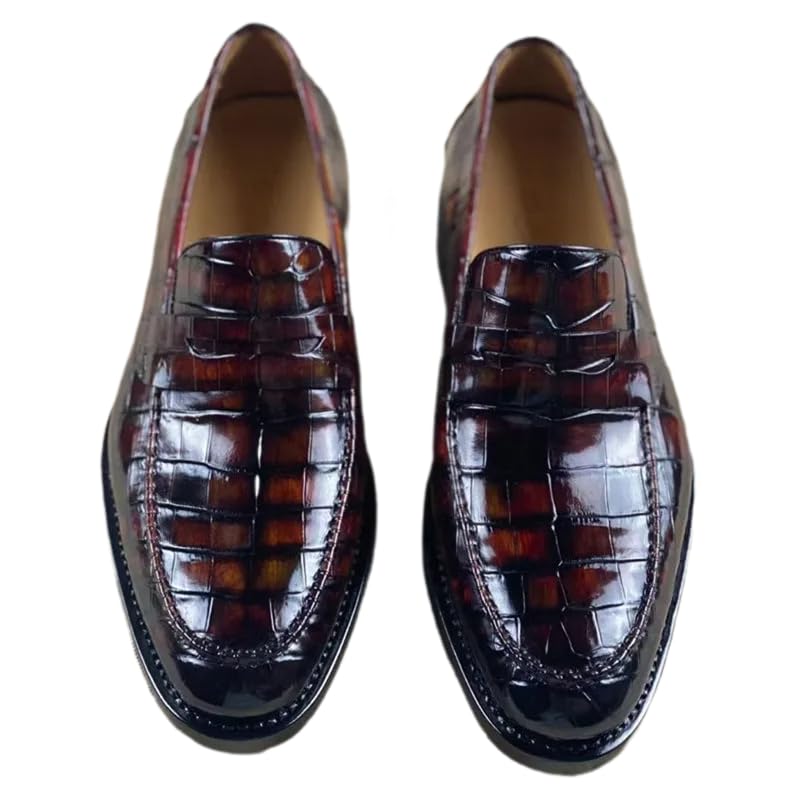 Authentic Crocodile Belly Skin Handmade Men Party Dress Shoes Genuine Alligator Leather Full Cowskin Outsole Male Slip-on Shoes