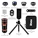 Cell Phone Camera Lens Kit,6 in 1 Universal +0.62x Wide Angle &25x Macro +235°Fisheye +Phone Holder -Shutter Remote+Tripod for iPhone X/8/7/6/6s plus Samsung Android & phone