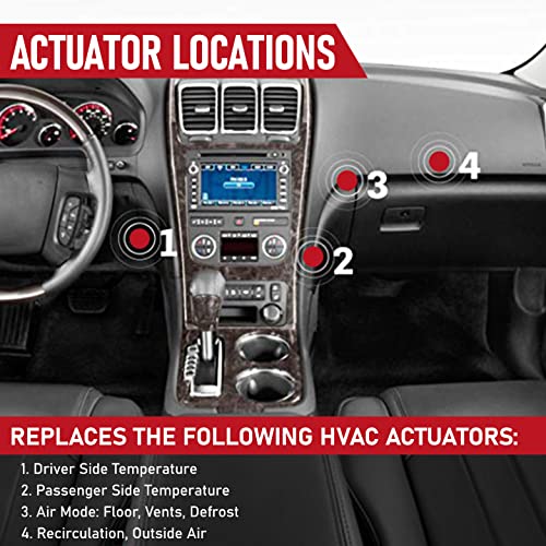 Image of HVAC Air Blend Door Actuator - Replaces 15-73989, 604-140, 20826182, 1573989 - Compatible with Chevy Traverse 09-12, GMC Acadia 07-12, Buick Enclave 2008-2012 - AC Heater Blend Mode Actuator