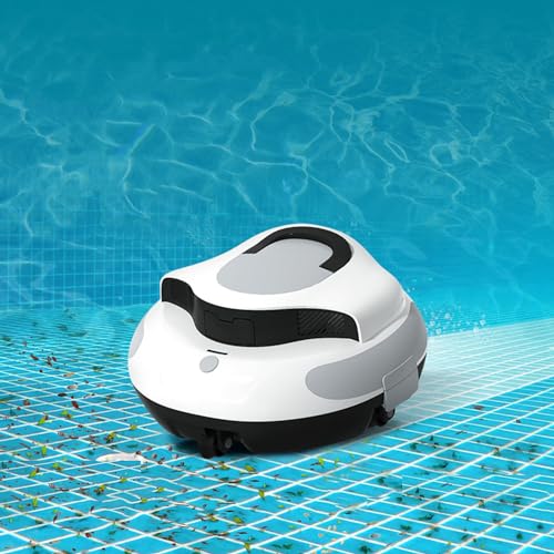 dosiwlatever Limpiafondos robótico inalámbrico para Piscinas Que Dura más de 100 Minutos, hasta 92㎡, Profundidad máxima de inmersión de 3 m, estacionamiento automático, Resistente al Agua IPX8