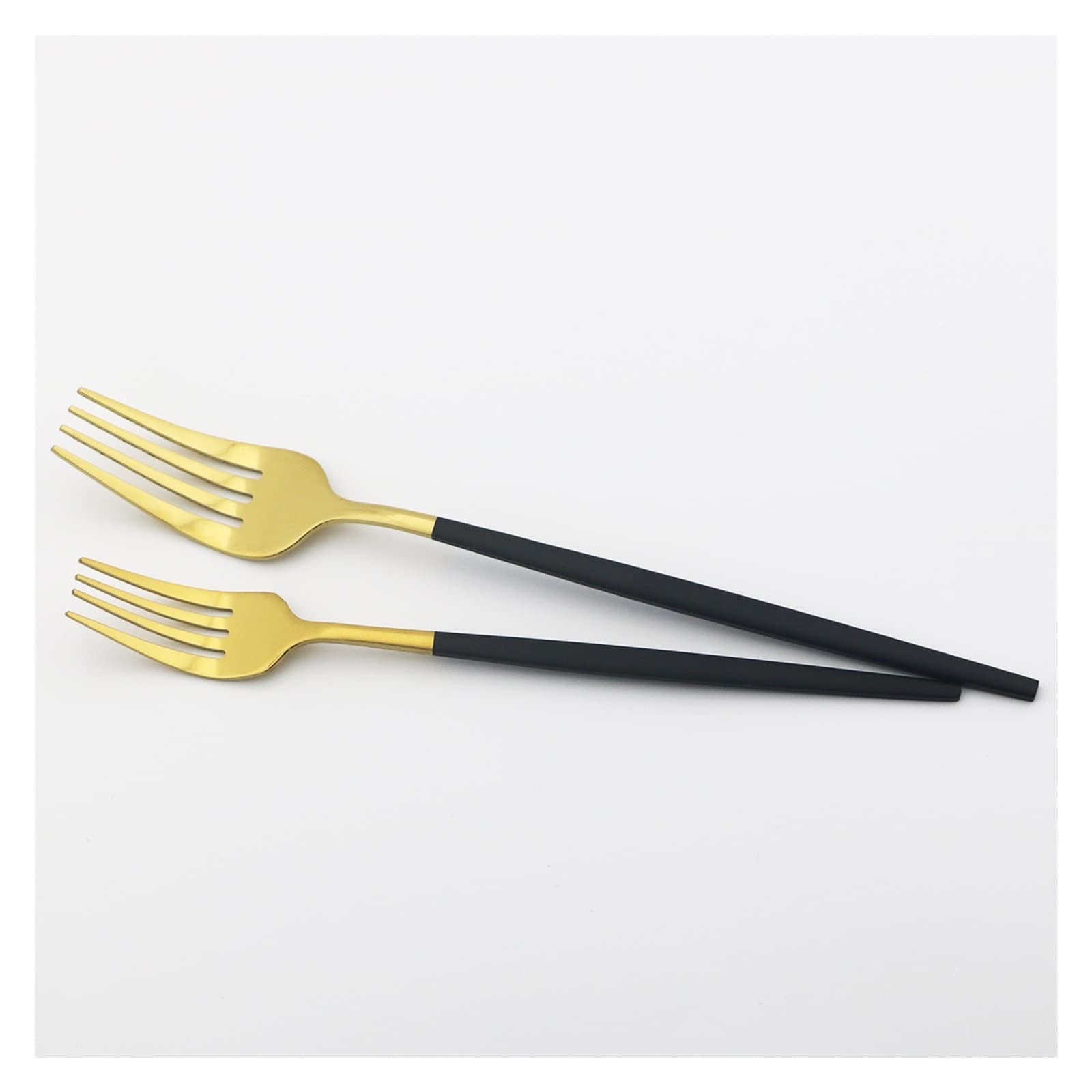 Juego de 6 Cubiertos Negros, Tenedores for Postre, Juego de Acero Inoxidable, Tenedor for Pastel, Tenedores for Ensalada, Juego de vajilla, Cubiertos de Cocina, Juego de Cubiertos Leisurely (C