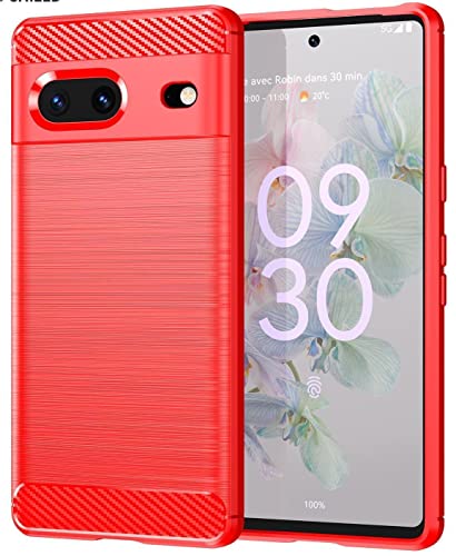 Coque Google Pixel 7 en silicone rouge antichoc protège l'écran et objectif photo de votre smartphone