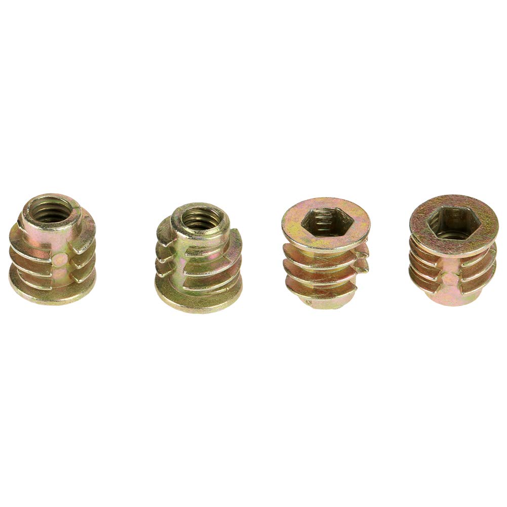 Mobili esagonale Socket Dado M4 x 8 mm, 50 pezzi, tipo filettato in lega di zinco, filo esagonale testa dado dado per inserto in legno