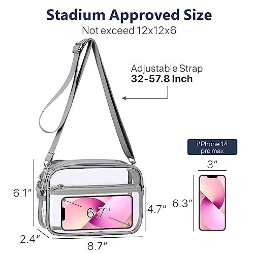 Clear Purses for Women Stadium - Clear Bag Stadium Approved Crossbody Bag for Concerts Sports Festivals Events Game Day2