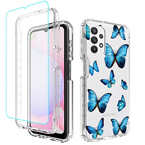 Coque Galaxy A13 4G protection écran verre trempé silicone transparent floral