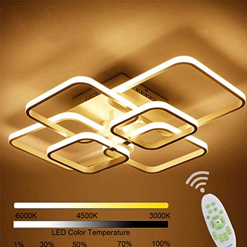 Modern Ceiling Light,Metal Acrylic Lampshade Remote Control Nature White and Warm White Dimmable