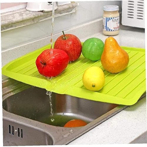 Image of Kitchen Utility Draining Board with Hanging Hook, Dish Rack, Plastic Dish Drainer Tray, Large Sink Drying Rack, Kitchen Tableware Organizer, Drain Board For Utensils, Vegetable & Fruit