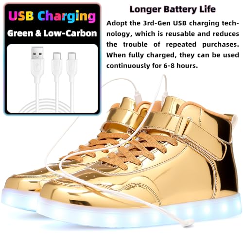 APTESOL Unisex LED Shoes High Top Light Up Sneakers for Women Men4