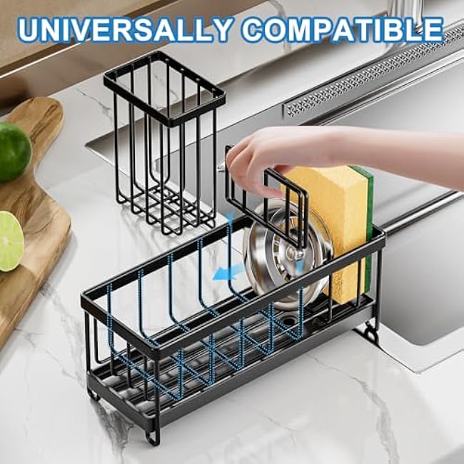 Sponge Holder for Kitchen Sink ¨C Sink Organizer and Caddy, Home and Kitchen Storage Organization, Sink Caddy for Home Decor and Kitchen Use