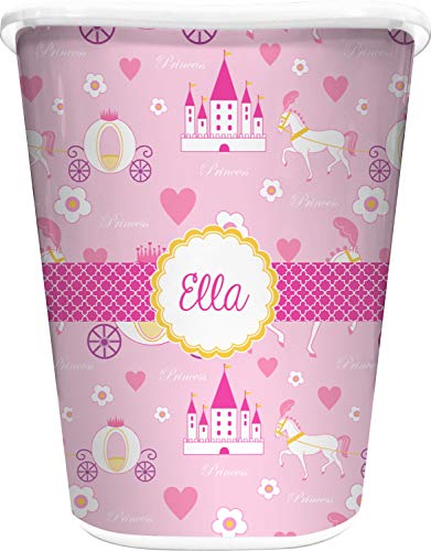 RNK Shops Personalized Princess Carriage Waste Basket - Double Sided (White)