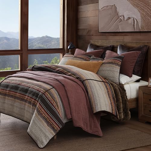 Image of Paseo Road Estes 3 Piece King Copper Striped Chenille Comforter Set