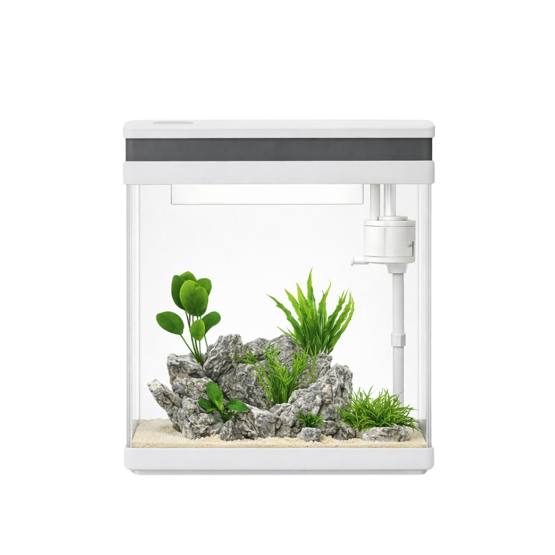 AquaOne Set completo per acquario, LED con pompa HNE-300, piccolo nano acquario, 13 litri, con impianto di filtro, mini mini mini bacino nano per pesci e gamberetti