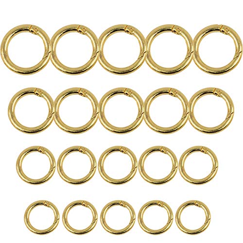 BESTZY Mosquetón Redondo, 20 Piezas Anillo de Resorte, Hebillas de Resorte Redondas para Accesorios de Escalada de Camping Diario en Cartera o Llavero Mochila