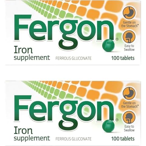 Fergon High Potency Iron Highly Soluble & Easily Digested, 27 mg Iron, 100 Tablets Cover