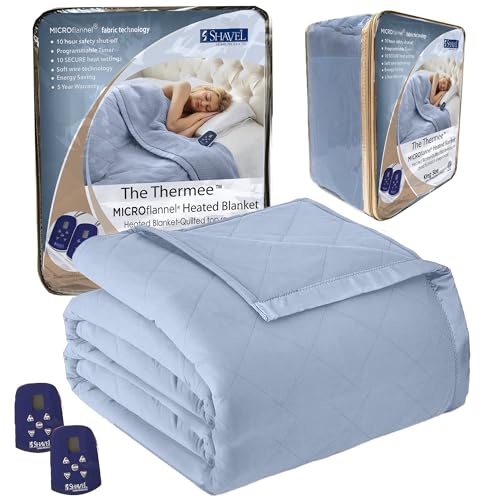 Thermee Micro Flannel Heated Blanket King Size - 10 Settings,