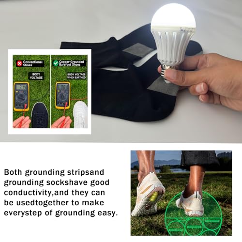 Grounding Socks,Grounding Straps,Conductive Silver Fiber Crew Socks for Women Men,Connected Socks for Grounding Mat3