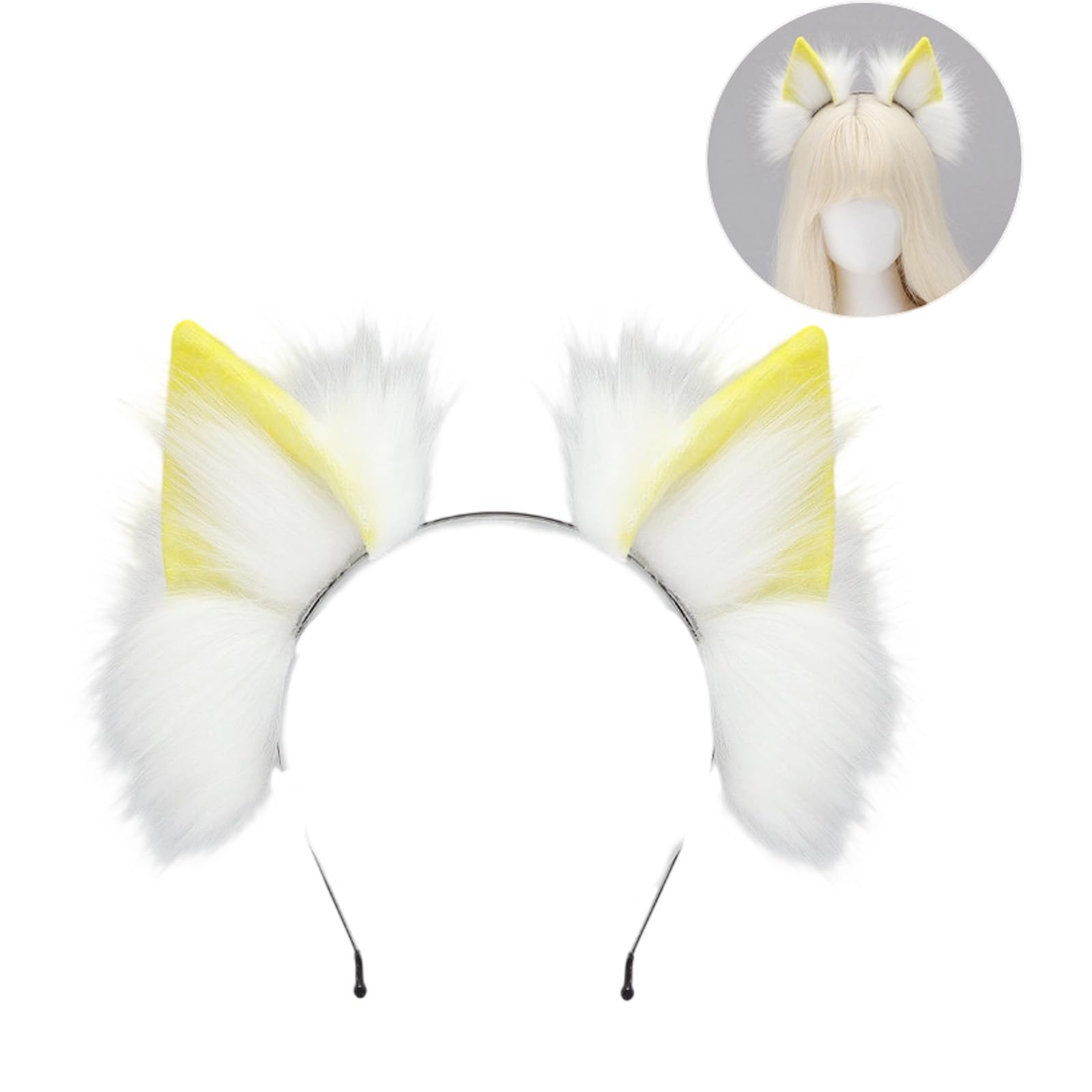 MICFENY Furry Animal Ear Hairband Hair Styling Accessory Stretchy and Bendable Headwear For Carnivals Halloween Event Gathering