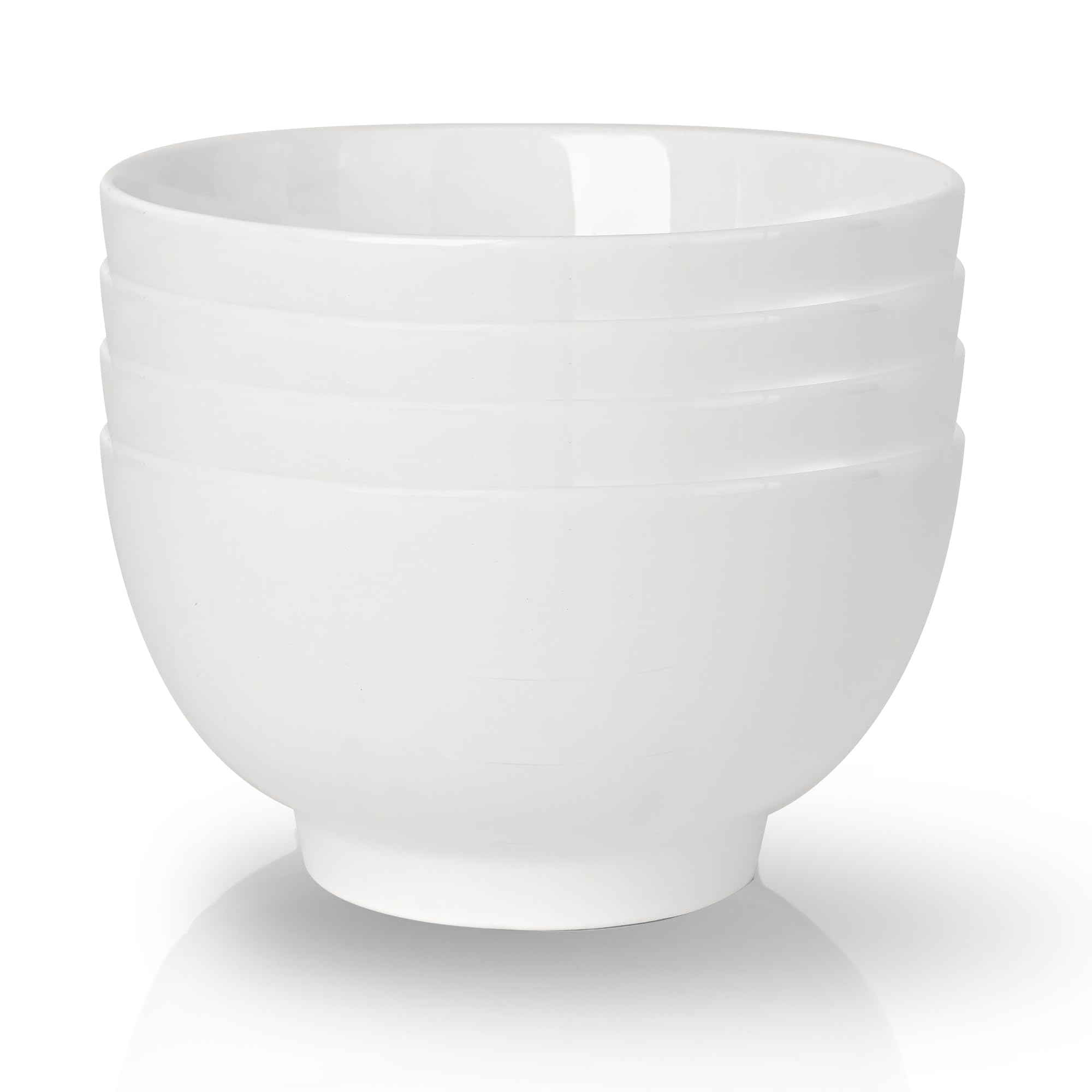 Lot de 4 bols à céréales en céramique - 1400 ml - Grands bols à soupe - Pour salade, ramen, riz, pho, nouilles, fruits, etc. - Passe au micro-ondes - Blanc - Diamètre : 18 cm