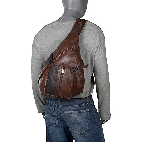 APC Leather Cross Body Sling Bag (#1519-3)-Brown4