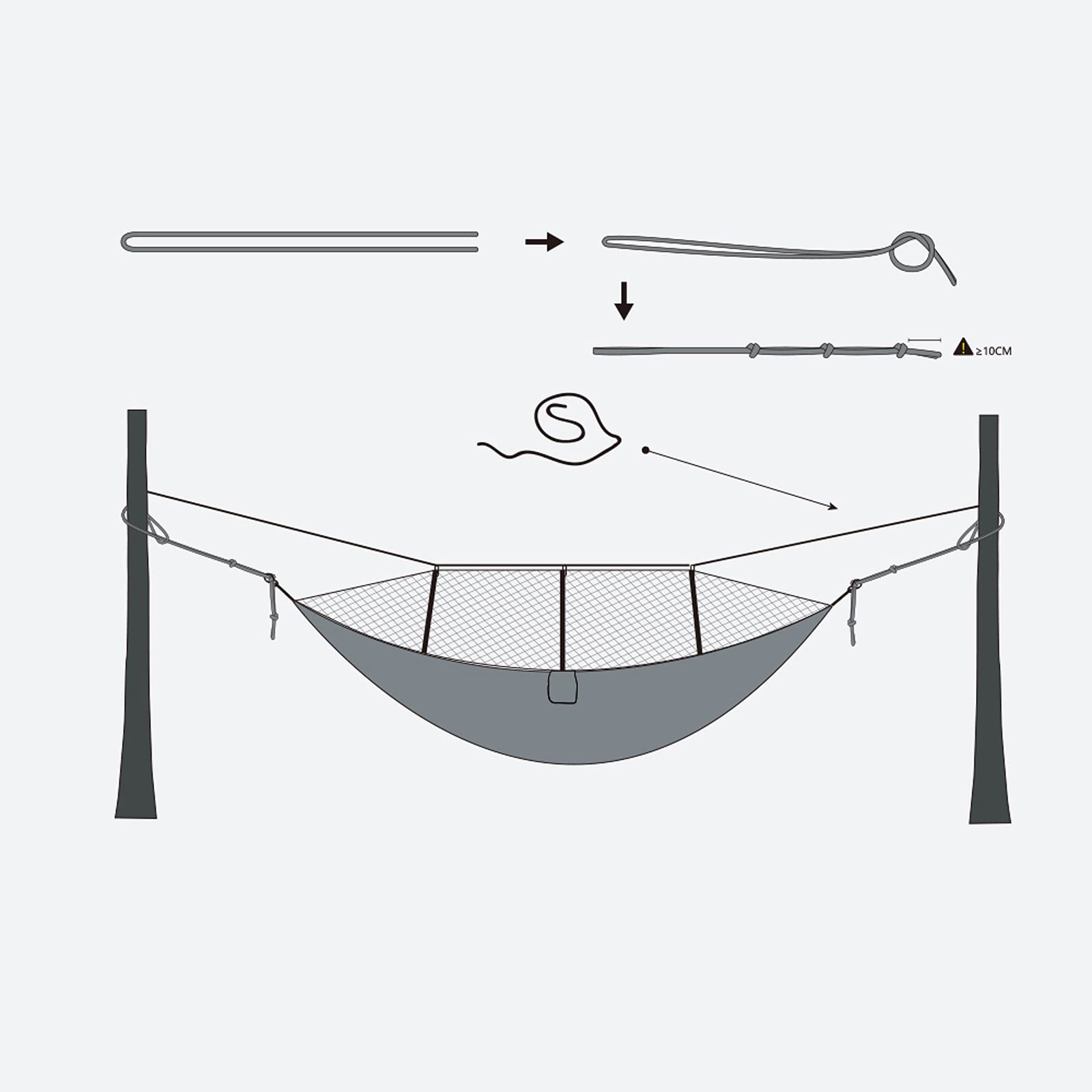 Hamaca para árbol de camping con cordón ligero de 650 g, hamaca para exteriores con mosquitero, hamaca portátil doble de fácil montaje para senderismo, camping, mochilero, viajes, patio trasero, pla