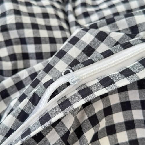 Image of Nayoroom Black and White Gingham Duvet Cover Queen Plaid Dorm Bedding