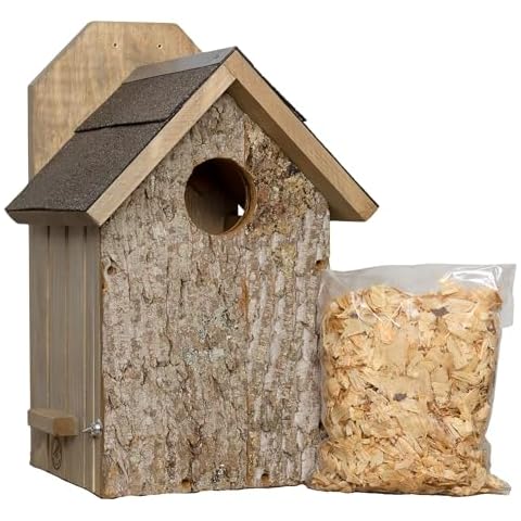 Uncle Dunkels Premium Screech Owl House; Rustic Handmade Owl Nesting Box Cover