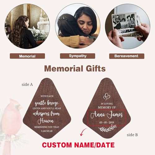 Image of ASTARIN Personalized Name Memorial Wind Chimes, Sympathy Gift for Loss of Lover Mom Dad, Bereavement Deep Tone Wind Chimes for Outside in Memory Gift, Decor Outdoor Garden Patio