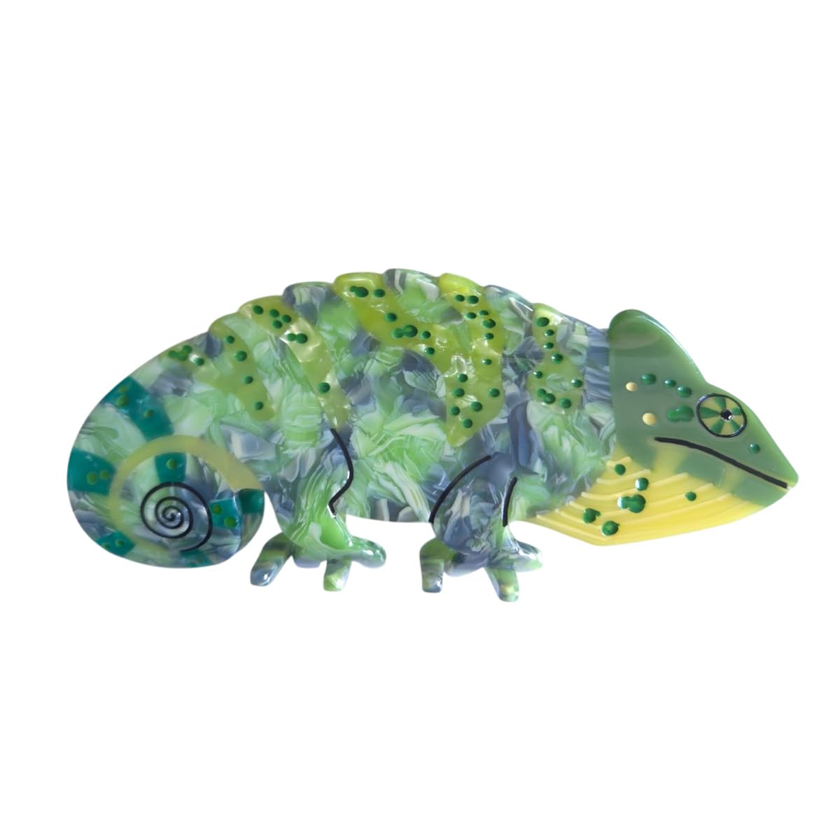 Fantasy Amphibians Animals Hair Clips,Acetate Hair Clips,Big Claw Clips for Women,Novelty Hair Clip (Green Chameleon)