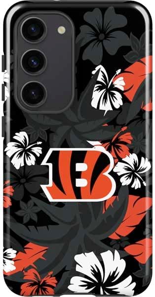 Skinit Pro Phone Case Compatible with Galaxy S23 - Officially Licensed NFL Cincinnati Bengals Black & White Design