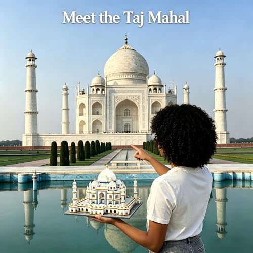 Image of Taj Mahal Micro Blocks Set for Adults, 3950 Pcs Mini Golden Temple India City Architecture Building Block Sets, Castle Gift for Teen 14+ Home Office Decor