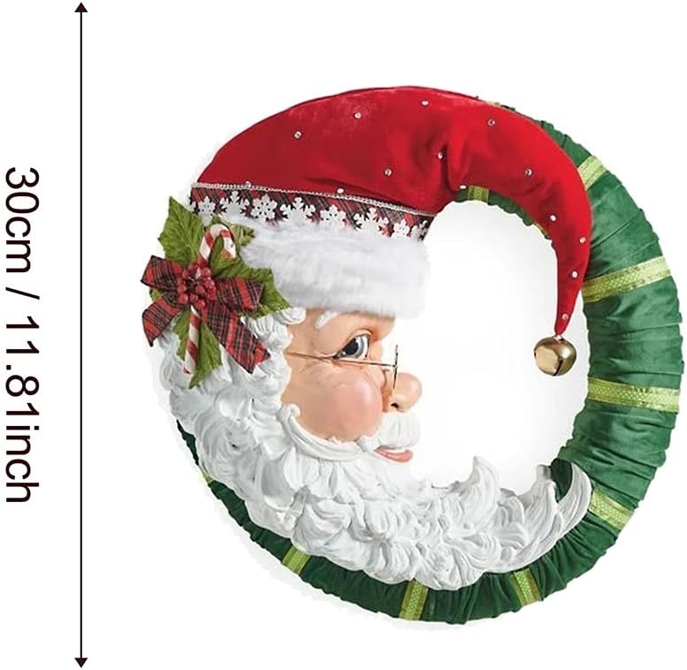 2 Pc Christmas Jolly Santa Wreath Decorations Paste Window Paste Stickers Party Sculpture Christmas (Color : A Size : 20 x 30cm)