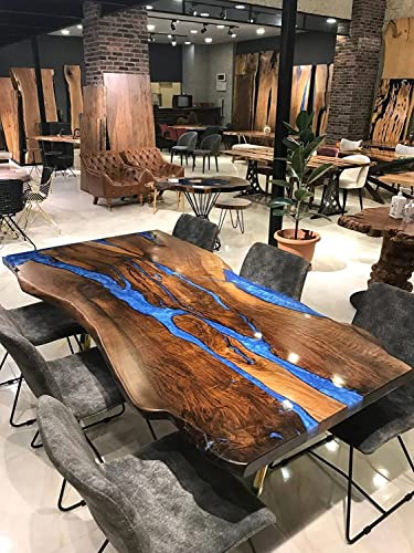 Tuzech Epoxy Table Top Fully Customised Thick Resin River Table Indoor Outdoor Coffee Table Top Wooden Dining Table Top (36X24 Inches) #TOP2