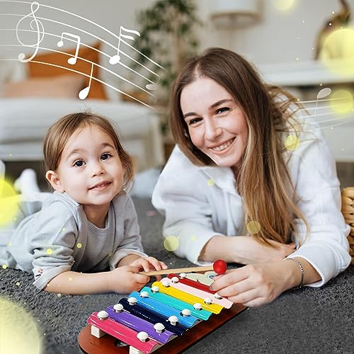 Image of Wembley Monkey Wooden Baby Xylophone for Kids Toys for 1+ Year Old Preschool Educational Learning Instruments Keyless Piano with 2 Sticks Musical Toy for Kids Girls Boy Children Non Toxic BIS Approved