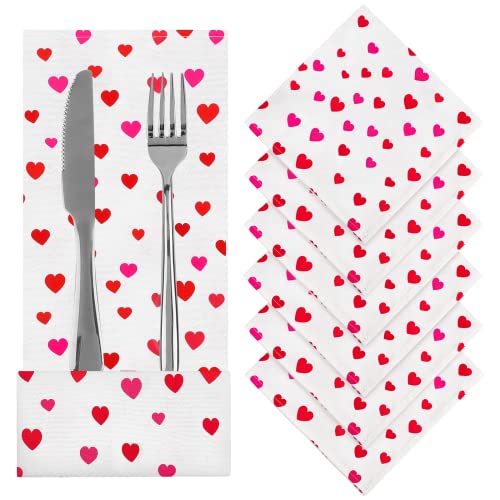 Servilletas de Tela Ruisita Corazones Rojos 43x43 cm Pack 4 miniatura 1