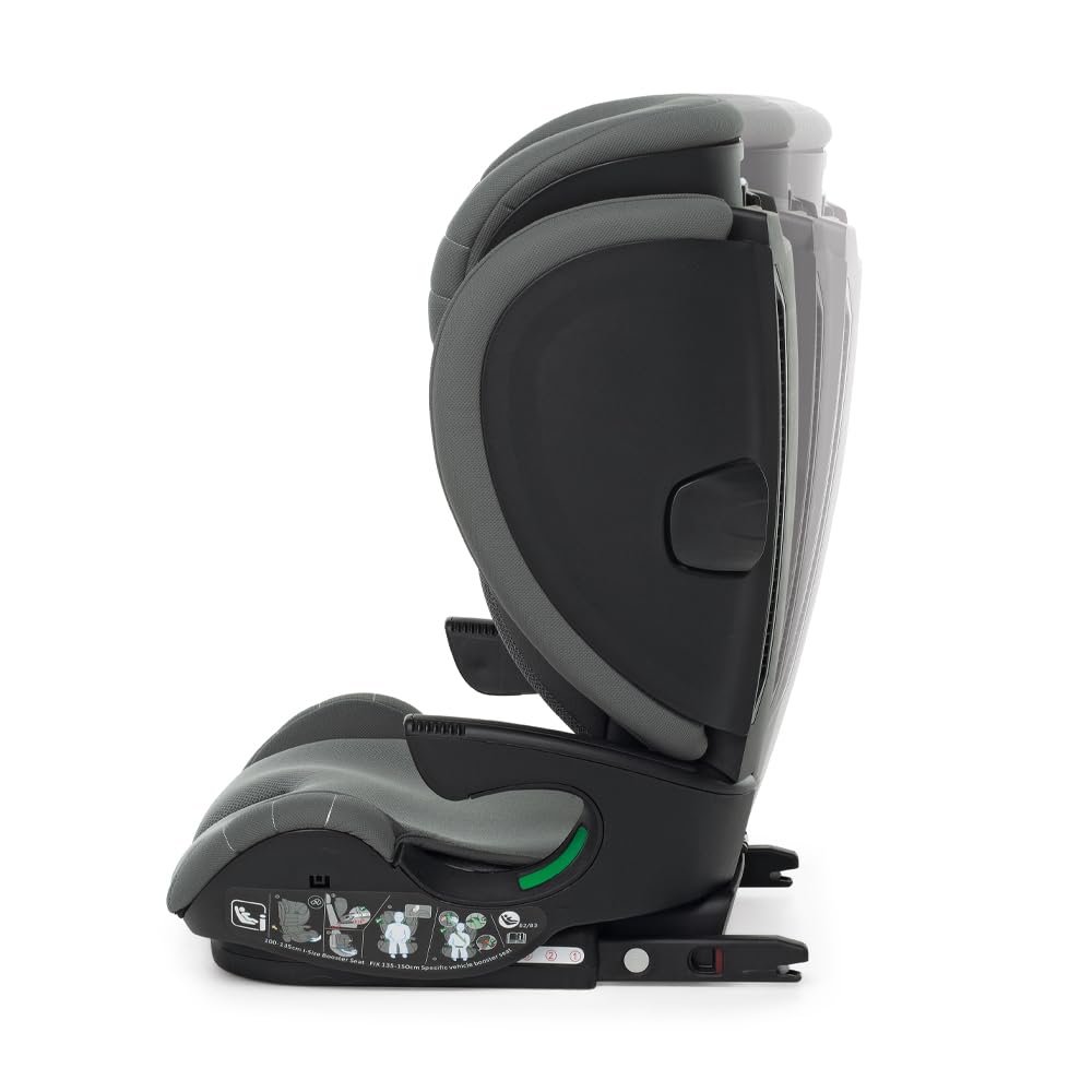 Foppapedretti Kindersitz Skill I-Size für Kinder von 100 bis 150 cm, 3-12 Jahre, ECE R129, Dualfix-Befestigung (Isofix und nicht), Seitenaufprallschutz, Desert