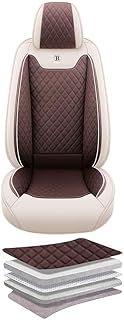 Fundas de asiento de automóvil para Skoda Scout 1996-2024 Juego completo de 5 asientos de piel sintética impermeable cojines de protección 【Entrega en EE. UU.】 MH31 Beige Café