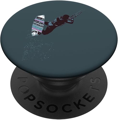 Kitesurfing Action Kite And Surf Illustration PopSockets Standard PopGrip