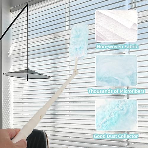 Image of Duster Refill for Swiffer Duster, 50 Count Heavy Duty Dusters Refills Compatible with Swiffer Heavy Duty Duster Refill, Multi-Surface 360 Dusters with 1 Handle for Cleaning (50pcs Blue)