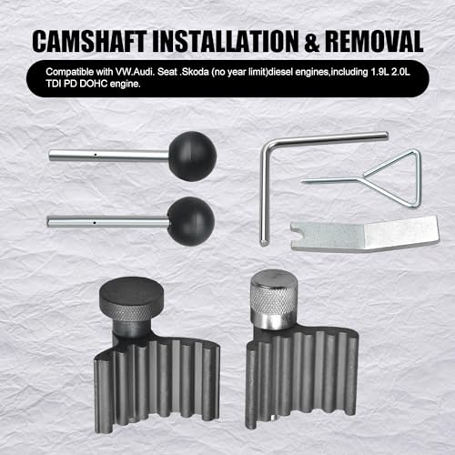 Zoomtools 7-teiliges Zahnriemen-Werkzeug-Set, Motor-Kurbelwellen-Befestigungswerkzeug-Set, Motor-Einstellwerkzeug f¨¹r VW 1,2 1,4 1,9 2,0 Zahnriemen-Spannwerkzeug