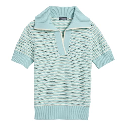 Image of Vineyard Vines Women's Open-Stitch Short-Sleeve Polo Sweater