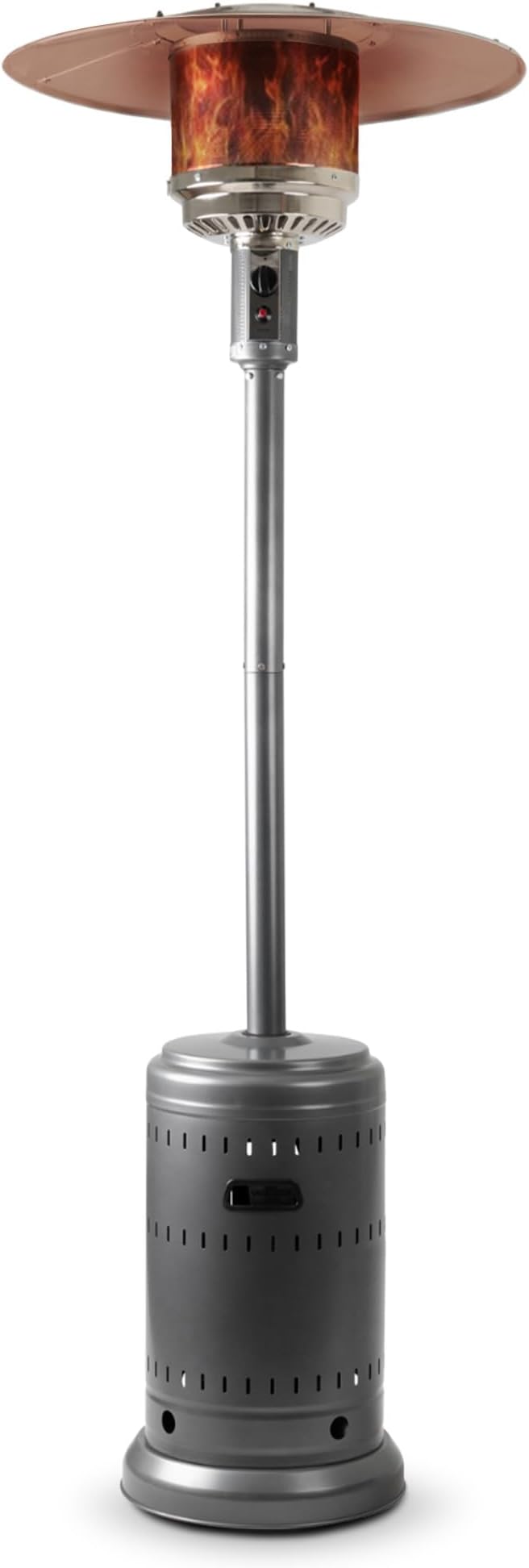 Amazon Basics 46,000 BTU Outdoor Propane Patio Heater with Wheels, Commercial & Residential, Slate Gray, 32.1 x 32.1 x 91.3 inches (LxWxH)