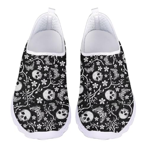 Jeiento Unisex Adult Slip On Sneakers Mesh Breathable Sport Tennis Shoes Comfort Casual Walking Shoes Ladies Flat Loafers