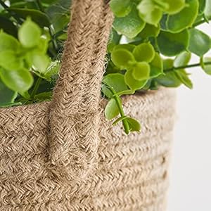 Dahey 2 Pack Wall Hanging Rope Basket with Artificial Eucalyptus Farmhouse Decor, Jute Woven Storage Organizer Flower Plants Basket Set Rustic Wall Decor for Porch Living Room Bedroom Entryway,Brown Dahey 2 Pack Wall Hanging Rope Basket with Artificial Eucalyptus Farmhouse Decor Jute Woven Storage Organizer Flower Plants Basket Set Rustic Wall Decor for Porch Living Room Bedroom EntrywayBrown
